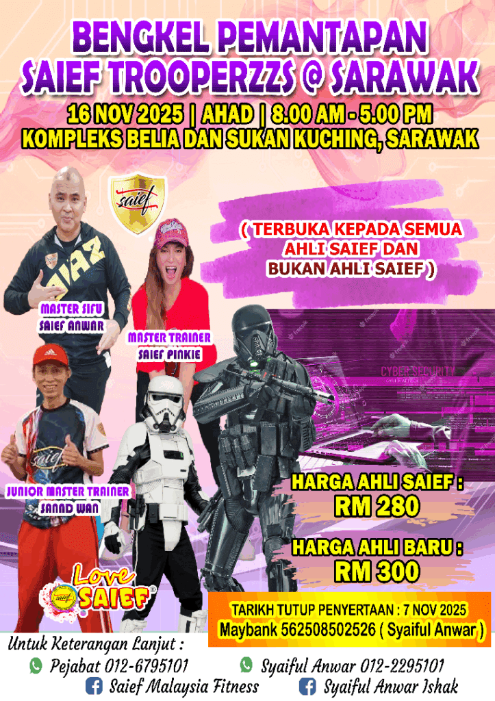 Kursus & Event SAIEF Malaysia Fitness Jun - Disember 2025 16 BLN 11 KURSUS SARAWAK 16